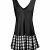 Lily | Black & White Gingham Tiered Sleeveless Tunic - Women