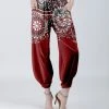 Lily | Red & Black Medallion Pocket Harem Pants - Plus