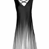 Lily | Black & White Ombré Crisscross-Back Sleeveless Dress - Women & Plus