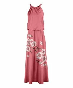 Lily | Pink & Gray Floral Sleeveless Maxi Dress - Women & Plus
