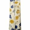 Lily | Gold & Blue Floral Wide-Band Palazzo Pants - Women