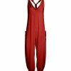 Lily | Red Racerback Pocket Jumpsuit - Plus