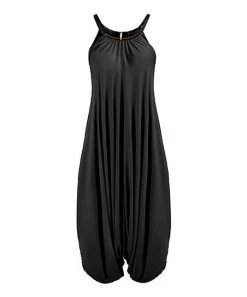 Lily | Black High-Neck Harem Jumpsuit - Women