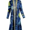 Lily | Blue & Yellow Painted Night Open Duster - Women