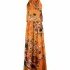 Lily | Orange Floral Sleeveless Blouson Maxi Dress - Women & Plus