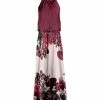 Lily | Cream & Mauve Floral & Polka Dot Blouson Maxi Dress - Women & Plus