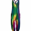Lily | Green & Purple Tie-Dye Racerback Pocket Jumpsuit - Women & Plus