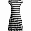 Lily | Black & White Stripe Cap-Sleeve Dress - Women & Plus