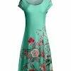 Lily | Mint & Red Floral Cap-Sleeve Dress - Women & Plus