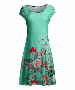Lily | Mint & Red Floral Cap-Sleeve Dress - Women & Plus