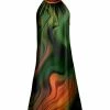 Lily | Green & Orange Abstract Yoke Dress - Women & Plus