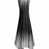 Lily | Black & White Abstract Sleeveless Handkerchief Maxi Dress - Women & Plus