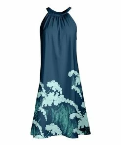 Lily | Teal & Blue Sleeveless Yoke Dress - Women & Plus