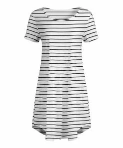 Lily | Black & White Stripe Shift Dress - Women