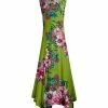 Lily | Green & Pink Floral Sleeveless Handkerchief Maxi Dress - Women