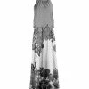 Lily | Gray & White Polka Dot & Floral Blouson Maxi Dress - Women & Plus