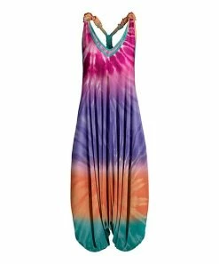 Lily | Pink & Purple Tie-Dye Racerback Harem Jumpsuit - Plus