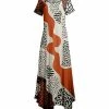 Lily | Orange & Black Abstract Short-Sleeve Handkerchief Maxi Dress - Women & Plus