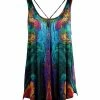 Lily | Aqua & Turquoise Abstract Back-Tie Sleeveless Tunic - Women