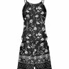 Lily | Black & White Floral & Geometric Sleeveless Blouson Romper - Plus