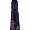 Lily | Purple & Pink Floral Sleeveless Blouson Maxi Dress - Plus