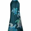 Lily | Teal & Aqua Turtle Sleeveless Yoke Dress - Women
