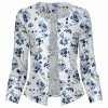 Lily | White & Blue Floral Open Jacket - Women & Plus