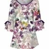 Lily | Purple & Mauve Floral Tie-Sleeve Tunic - Women & Plus