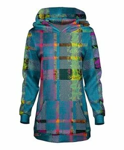 Lily | Teal Abstract Kangaroo-Pocket Hoodie - Women & Plus