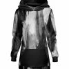 Lily | Black & White Abstract Kangaroo-Pocket Hoodie - Women