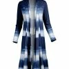 Lily | Navy & White Color-Block Open Duster - Plus