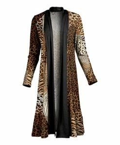 Lily | Black & Brown Leopard Duster - Women & Plus