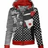 Lily | Red & Black Dot Stripe 'Fashion' Zip-Up Hoodie - Women & Plus