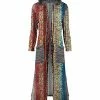 Lily | Red & Blue Pixel Stripe Patch-Pocket Hooded Open Duster - Women & Plus