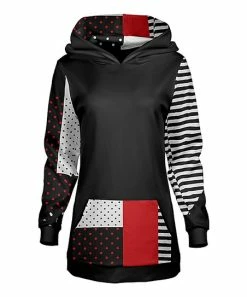 Lily | Black & Red Stripe Hoodie - Women & Plus