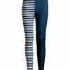Lily | Navy & White Stripe Pattern Block Leggings - Women