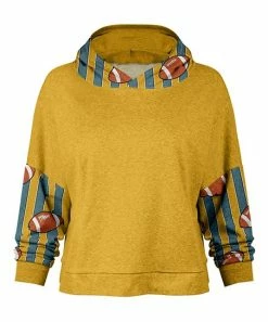 Lily | Yellow & Gray Football Hoodie - Plus