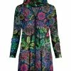 Lily | Black & Purple Floral Tiered Zip-Up Hoodie - Women & Plus