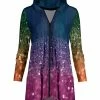 Lily | Blue & Pink Glitter Tiered Zip-Up Hoodie - Plus