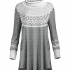 Lily | Gray & White Fair Isle Turtleneck Tunic - Plus