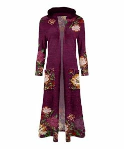 Lily | Purple & Green Floral Pocket Hooded DusterDuster - Plus
