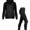 Lily | Black Zip-Up Hoodie & Side-Stripe Leggings - Plus