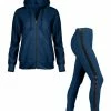 Lily | Navy Zip-Up Hoodie & Side-Stripe Leggings - Women