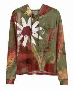 Lily | Rust & Green Floral Chest-Pocket Hoodie - Women & Plus