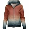 Lily | Rust & Black Gradient Pocket Zip Hoodie - Plus
