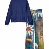 Lily | Blue Floral Long-Sleeve Pajama Set - Women & Plus