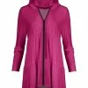 Lily | Pink Tiered Zip-Up Hoodie - Women