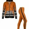 Lily | Orange Leopard Zip-Up Hoodie & Side-Stripe Leggings - Women & Plus