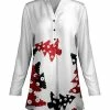 Lily | Red & White Tree Button-Front Tunic - Women