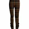 Lily | Black & Brown Plaid Ruffle Leggings - Plus